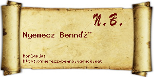 Nyemecz Bennó névjegykártya